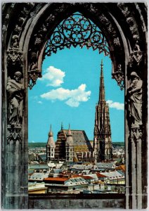 Vienna St. Stephen's Cathedral Austria Arch Sculptures Church Parish Postcard