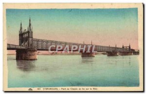 Old Postcard Strasbourg Railway Bridge on the Rhine