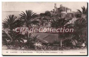 Postcard Old Cannes Mount Knight shooting Continental hotel