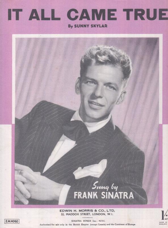 It All Came True Frank Sinatra 1940s Sheet Music