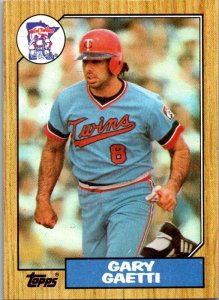 1987 Topps Baseball Card Gary Gaetti Texas Rangers sk3076
