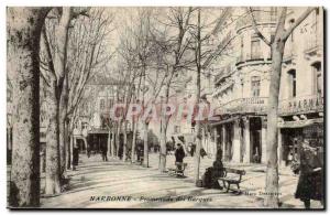 Old Postcard Narbonne Promenade boats