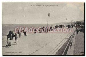 Old Postcard Villers sur Mer great Digue Maree