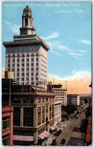 OAKLAND, California CA  City Hall & FOURTEENTH STREET Scene ca 1910s  Postcard