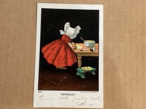 Child in Sunbonnet Thursday Pastry Cooking series 1491 Ullman Mfg 1905 Grade 2