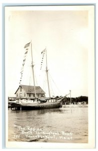 c1940s The Regina Booth Tarkington's Boat Kennebunkport Maine ME RPPC Postcard