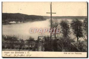 Germany Gruss aus Grunheide Old Postcard Blick auf den Peetzsee