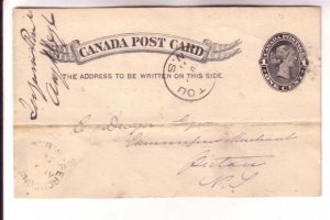 Victoria Postal Stationery, Fergusons Point NB Split Ring, Pictou NS 1896