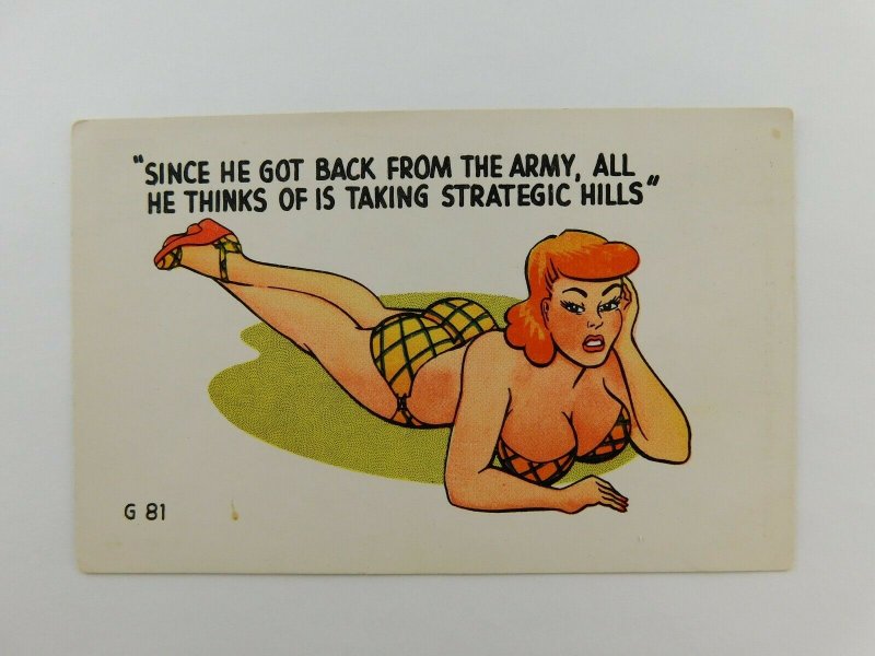 Back From Army He Thinks Of Taking Strategic Hills Comic Chrome Vintage Postcard