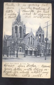 ST. LOUIS MISSOURI SACRED HEART CHURCH 1907 VINTAGE POSTCARD MARION ILLINOIS