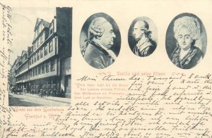 Goethe and his parents Frankfurt am Main Germany Goethe`s House 1902 postcard