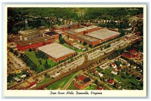 c1920's Dan River Mills Aerial View Buildings Classic Cars Danville VA Postcard