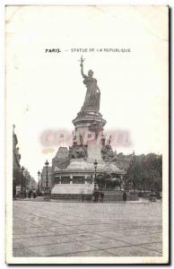 Old Postcard Paris Statue of the Republic