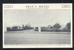 LAREDO TEXAS GRAF'S MOTEL VINTAGE ADVERTISING POSTCARD