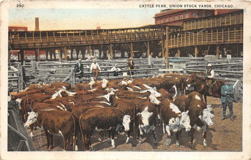 Lot 94 usa chicago illinois cattle pens union stock yards cow