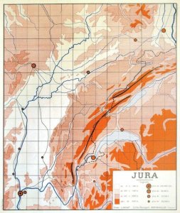 Jura East France 1940s Old School Map Geography Class Postcard