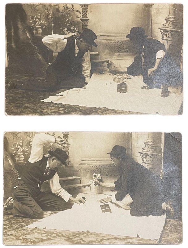 Historic bet gamblers real photo postcards lot player betting big paper money 