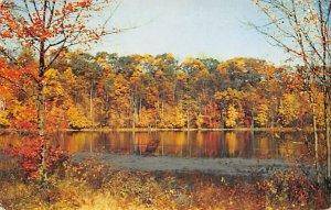 Autumn Scene On Little Silver Lake - Camp Hope, New Jersey NJ