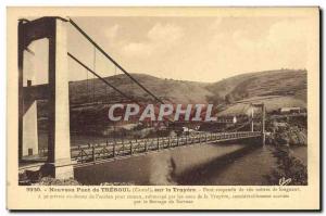 Old Postcard Treboul New Bridge over the Truyere Suspension Bridge