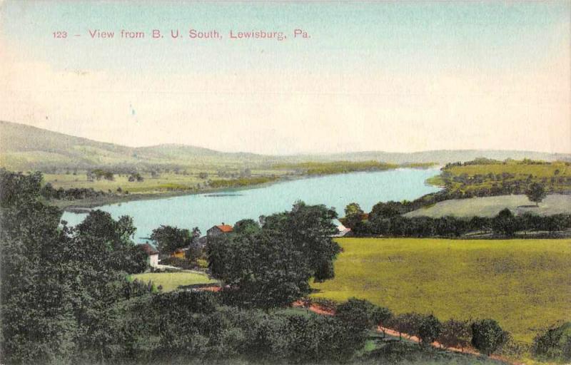 Lewisburg Pennsylvania View from Bucknell University South Postcard J81074