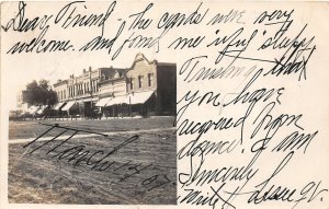 J11/ Hartley Iowa RPPC Postcard c1910 Main Street Stores Buggy 87