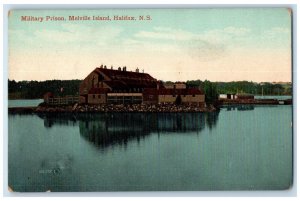 c1910 Military Prison Melville Island Halifax Nova Scotia Canada Postcard 
