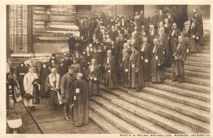 The King and the high magistrates in Brussels Belgium postcard