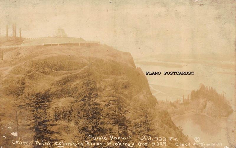 COLUMBIA RIVER HWY, OREGON VISTA HOUSE, CROWN POINT RPPC REAL PHOTO POSTCARD