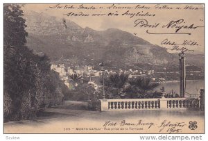 MONTE-CARLO, Monaco, PU-1906; Vue Prise De La Terrasse