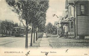 1906 Residence Section Stubenville Ohio Trolley PCK Series undivided 5951