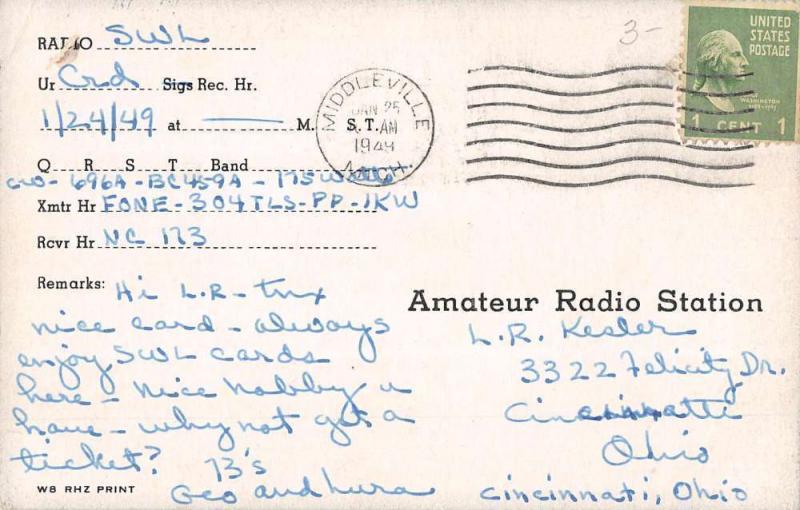 Middleville Michigan W8HM Radio Station Advert Antique Postcard K54507