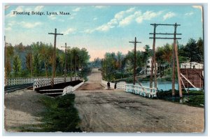 1914 Scene at Floating Bridge Lynn Massachusetts MA Antique Posted Postcard