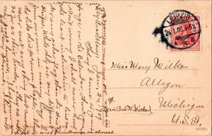 Leirzig Partie mit der Plaisso Connewitz WOB Note Writing Antique Postcard Vtg 