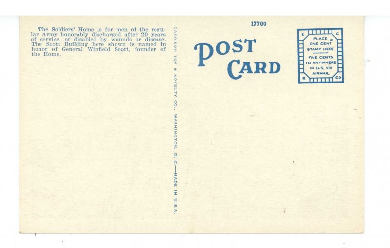 DC - Washington. US Soldiers Home, Scott Building & Anderson's Cottage