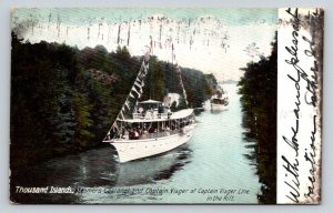 Thousand Islands Steamers Castanet Captain Visger Line The Rift Postcard 1907
