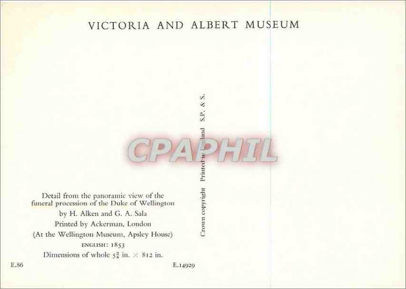 Modern Postcard Victoria and Albert Museum Detail from the Panoramic view of ...