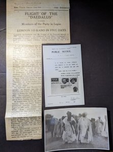 Mint Postcard Photograph and Newspaper Clipping Daedalus Flight