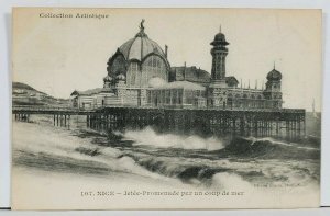 France NICE Jetee Promanade per un coup de mer c1908 Postcard L15