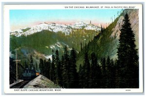 c1930 Chicago Milwaukee St. Paul Pacific Railroad East Slope Washington Postcard