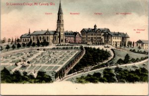 Vtg 1908 St Lawrence College Campus Mt Mount Calvary Wisconsin WI Postcard