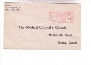 Stamps, Cover Medical Council of Canada, Used Hamilton Ontario Meter 1953