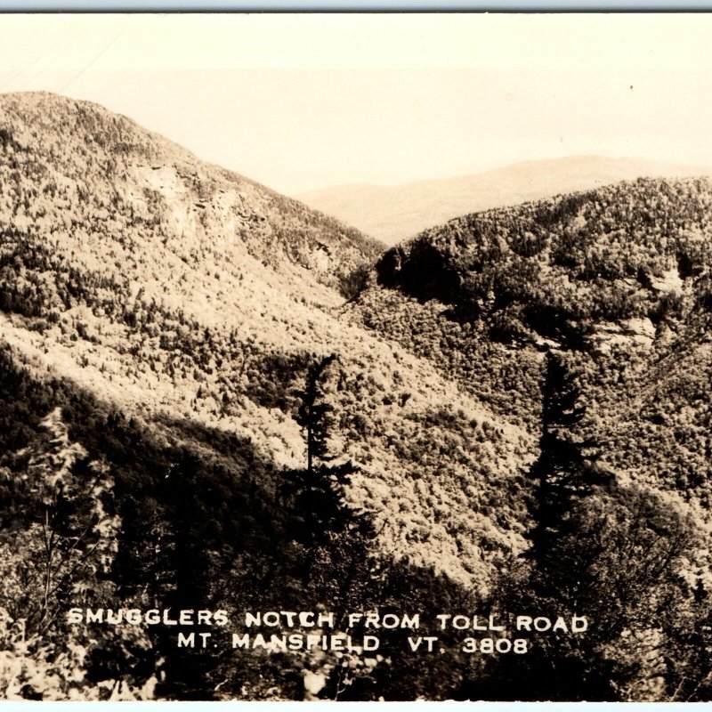 c1930s Mt Mansfield, VT RPPC Smugglers Notch Toll Road Real Photo Postcard A100