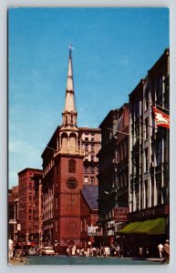 Old South Meeting House in Boston Massachusetts VINTAGE Postcard 0887