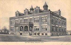 Massillon Ohio Oak Park School Street View Antique Postcard K32286