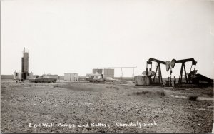 Oil Well Pumps & Battery Carnduff Saskatchewan SK Drilling RPPC Postcard E75