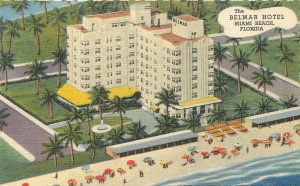 Postcard Florida Miami Belmar Hotel Teich linen occupation Waterfront 23-8729