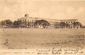 The Marine Hotel Barbados West Indies 1908 light markings on card