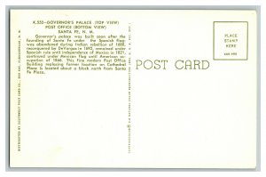 Governor's Palace Post Office Santa Fe New Mexico Vintage Standard View Postcard
