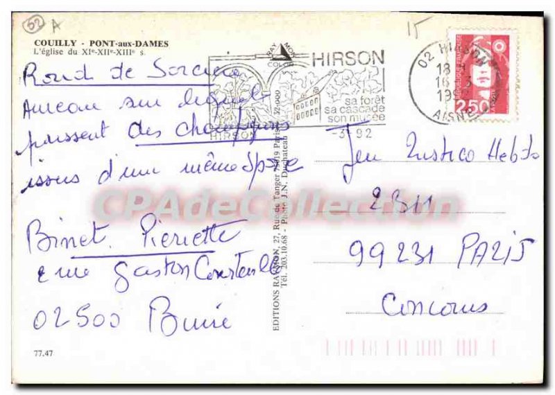 Postcard Modern Couilly-Pont-aux-Dames Church
