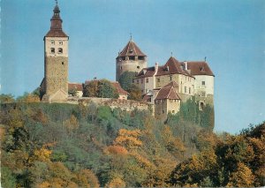 Postcard Austria burg schlaining burgenland osterreich castle tower walls woods